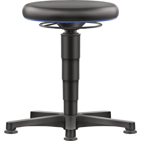 Tabouret pivotant sur patins simili cuir simili cuir assise noire H.450-650mm BIMOS