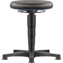 Tabouret pivotant sur patins simili cuir simili cuir assise noire H.450-650mm BIMOS