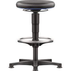 Tabouret pivotant patins et repose-pieds mousse intégrale mousse intégrale noir