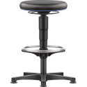 Tabouret pivotant patins et repose-pieds mousse intégrale mousse intégrale noir