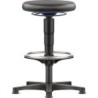 Tabouret pivotant patins et repose-pieds mousse intégrale mousse intégrale noir