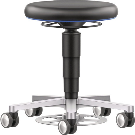 Tabouret pivotant Rl.Simili cuir noir H.480-650mm BIMOS