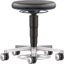 Tabouret pivotant Rl.Simili cuir noir H.480-650mm BIMOS