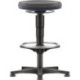 Tabouret pivotant sur patins et repose-pieds Supertec noir