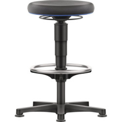 Tabouret pivotant sur patins et repose-pieds Supertec noir