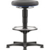 Tabouret pivotant sur patins et repose-pieds Supertec noir