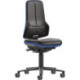 Chaise de travail pivotante Rl. revêtement en cuir artificiel noir bleu 470-640mm BIMOS