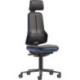 Siège de travail pivotant avec appui-tête revêtement en cuir artificiel noir bleu 470-640mm BIMOS