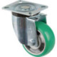 Roulette pivotante D.100mm Trgf.200kg plaque PU L105xL85mm Couleur Rl.vert BS ROLLS