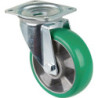 Roulette pivotante D.160mm Trgf.300kg plateau PU L138xL109mm Coloris Rl.vert BS ROLLS