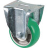 Roulette fixe D.100mm Trgf.200kg plateau PU L105xL85mm Coloris Rl.vert BS ROLLS