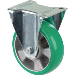 Roulette fixe D.160mm Trgf.300kg plateau PU L138xL109mm Coloris Rl.vert BS ROLLS