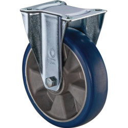 Roulette fixe D.200mm Trgf.300kg plateau PU L138xL109mm Couleur Rl.bleu BS ROLLS
