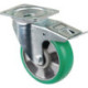 Roulette pivotante D.160mm Trgf.300kg avec fixation PU 138x109mm vert BS ROLLERS
