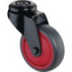 Roulette pivotante D.75mm Trgf.60kg avec trou arrière bille caoutchouc gris BS ROLLS