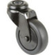 Roulette pivotante D.75mm Trgf.60kg avec trou arrière Corps de roue Ku.Ball.Caoutchouc noir BS ROLLE