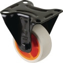 Roulette fixe D.80mm Trgf.100kg Plateau caoutchouc L104xL80mm Couleur Rl.gris clair BS ROLLS
