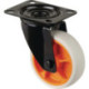 Roulette pivotante D.100mm Trgf.110kg Roulettes pivotantes plaque caoutchouc L104xL80mm couleur Rl.gris clair