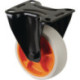 Roulette fixe D.100mm Trgf.110kg Plateau caoutchouc L104xL80mm Couleur Rl.gris clair BS ROLLS
