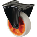 Roulette fixe D.100mm Trgf.110kg Plateau caoutchouc L104xL80mm Couleur Rl.gris clair BS ROLLS