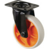 Roulette pivotante D.125mm Trgf.120kg Roulettes pivotantes plaque caoutchouc L104xL80mm couleur Rl.gris clair
