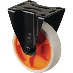 Roulette fixe D.125mm Trgf.120kg Plateau caoutchouc L104xL80mm Couleur Rl.gris clair BS ROLLS