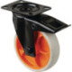 Roulette pivotante D.125mm Trgf.100kg avec caoutchouc fixe 104x80mm gris clair BS ROLLS