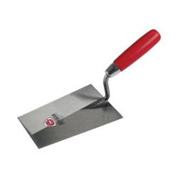 Truelle de maçon tyrolienne L.315mm l.125mm manche bois. Col S CYGNE inox (Par 10)