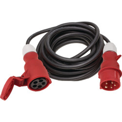 Rallonge CEE 32 A 400 V 10m H07RN-F 5x6mm² noir IP44 WEINGÄRTNER