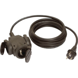 Rallonge de contact de protection 16 A 230 V 3x1,5mm² 3m H07RN-F