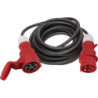 Rallonge CEE avec fiche inverseur de phase 16A 400V 10m H07RN-F 5x2,5mm² noir IP44