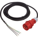 Câble de connexion H07RN-F 5x1,5mm² 5m fiche CEE.5 broches noir