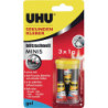 Superglue ultra rapide MINIS Gel 3x 1g tube incolore UHU (Par 10)