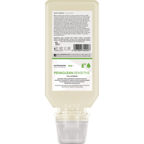 Crème lavante mains PEVACLEAN Sensitive 1l flacon souple non parfumé PAUL VOORMANN