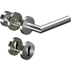 Poignée porte CORE+8906 8 mm/3020N/6501/6612 PZ AL Alu.rd.Gauche/Droite fl.D/K OGRO
