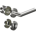 Poignée porte CORE+8906 8 mm/3020N/6501/6612 PZ AL Alu.rd.Gauche/Droite fl.D/K OGRO