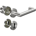 Poignée porte FS CORE+8907/3020/6501/6612 Alu.AL D/K TS 38-63mm PZ rd.Gauche/Droite OGRO