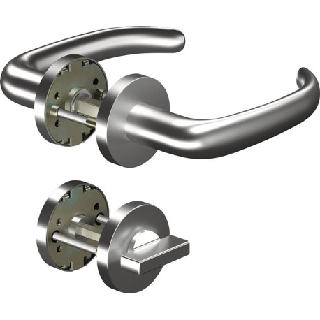 Poignée porte CORE+8999 8mm/6501/7122 WC AL Alu.U-forme Gauche/Droite D/D OGRO