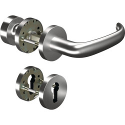 Poignée porte CORE+8999 8 mm/3020N/6501/6612 PZ AL Alu.U-forme Gauche/Droite fl.D/K OGRO