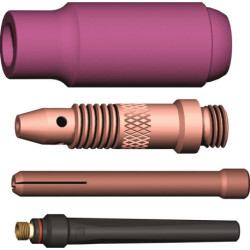 Kit d'accessoires TIG 4 pièces dans une boîte en plastique WE 2,4 mm A.BINZEL