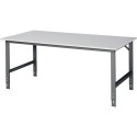 Table de travail Tom L2000xP1000xH760-1080mm plan de travail mélamine structure gris anthracite