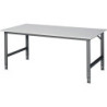 Table de travail Tom L2000xP1000xH760-1080mm plan de travail mélamine structure gris anthracite
