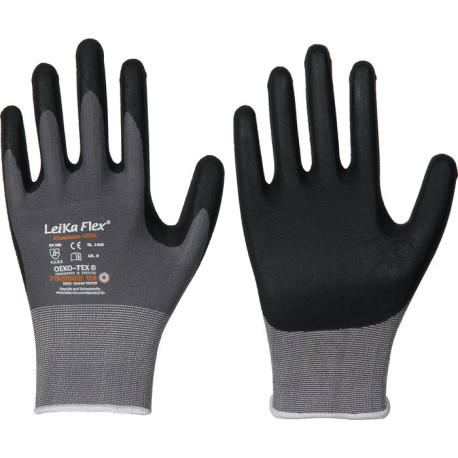 Gants LeiKaFlex 1466 taille 10 gris EN420+EN388 PSA II LEIPOLD (Par 12)
