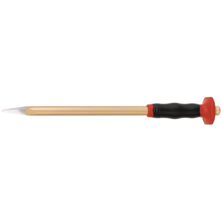 Burin pointu d'électricien, longueur totale : 250 mm, tige : 10 mm, avec protection des mains 2K RENNSTEIG