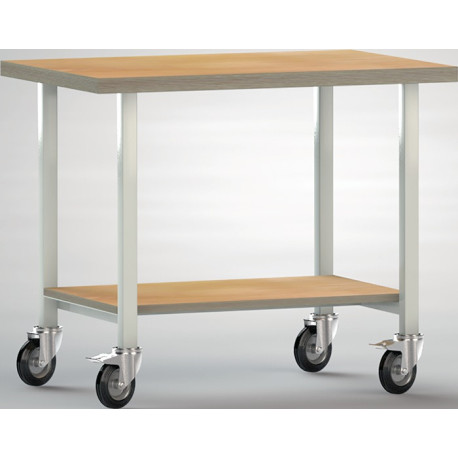 Etabli L1000xP700xH840mm hêtre multiplex gris clair 1 étagère KLW-LUTZ BETR.
