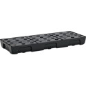 Bac à étagères 21l L976xL395xH95mm PE avec grille PE et détecteur de fuite CEMO