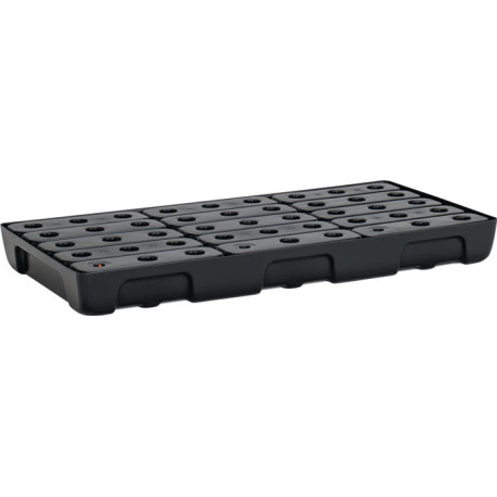 Bac à étagères 27l L976xL495xH95mm PE avec grille PE et détecteur de fuite CEMO