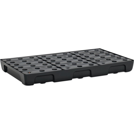 Bac à étagères 33l L976xL595xH95mm PE avec grille PE et détecteur de fuite CEMO