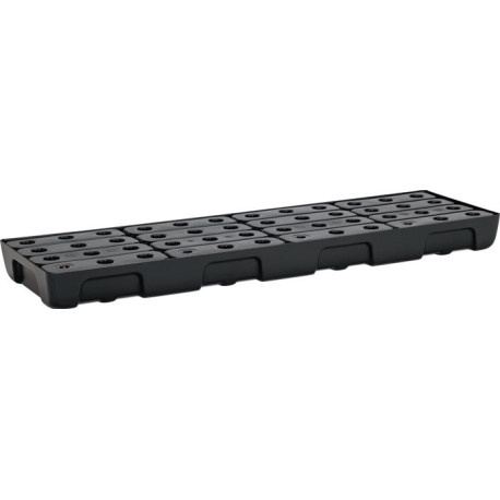 Bac à étagères 28l L1295xL395xH95mm PE avec grille PE et détecteur de fuite CEMO