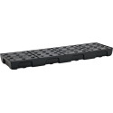 Bac à étagères 28l L1295xL395xH95mm PE avec grille PE et détecteur de fuite CEMO
